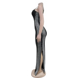 Women Beaded V-neck dress