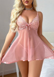 Women Pink Lace Dress Sexy Lingerie