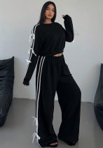 Autumn Women's Casual Long-Sleeved Tops Loose Trousers Two Pieces Set Autumn Women's Casual Long-Sleeved Tops Loose Trousers Two Pieces Set