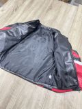 Women's Embroidered Flame Patchwork Leather Jacket