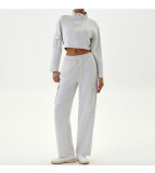 Autumn Winter Women's Casual Sports Loose Zipper Two Piece Pants Set Jogging Yoga Clothes