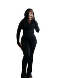 Sports Casual Women's Sexy Tight Fitting Long Sleeve Top Micro Bell Pants Two-Piece Set
