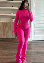 Sports Casual Women's Sexy Tight Fitting Long Sleeve Top Micro Bell Pants Two-Piece Set Sports Casual Women's Sexy Tight Fitting Long Sleeve Top Micro Bell Pants Two-Piece Set