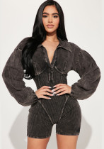 American Deep V Neck Slim Waist Long Sleeve Women's Jumpsuit American Deep V Neck Slim Waist Long Sleeve Women's Jumpsuit