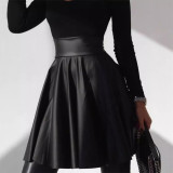 Women Pu Leather Skirt