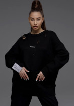 Ripped Sweater Autumn Winter Women's Loose Casual Knitting Top Ripped Sweater Autumn Winter Women's Loose Casual Knitting Top