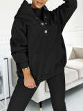 Women's Sports Casual Hooded Hoodies Ribbed Slim Vest Pants Three-Piece Set