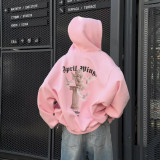 Women's Spring And Autumn Style Printed  Hooded Loose Fashion Hoodies