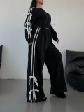 Autumn Women's Casual Long-Sleeved Tops Loose Trousers Two Pieces Set