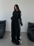 Autumn Women's Casual Long-Sleeved Tops Loose Trousers Two Pieces Set