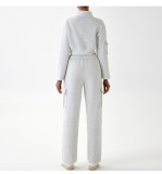 Autumn Winter Women's Casual Sports Loose Zipper Two Piece Pants Set Jogging Yoga Clothes