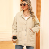 Women Retro Classic Loose Denim Casual Jacket