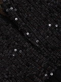 Women Sequin Black Mesh Evening Dress
