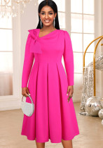 Plus Size Women Autumn Formal Party Party Elegant Bow Long Sleeve Dress Plus Size Women Autumn Formal Party Party Elegant Bow Long Sleeve Dress