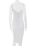 Women Sexy Backless Suspender Dress V-neck Bodycon Dress