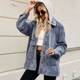 Women Retro Classic Loose Denim Casual Jacket