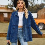 Women Retro Classic Loose Denim Casual Jacket