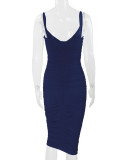 Women Sexy Backless Suspender Dress V-neck Bodycon Dress