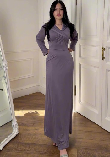 Women's Fashion Hooded Slim Lace-Up Long Sleeve Long Dress