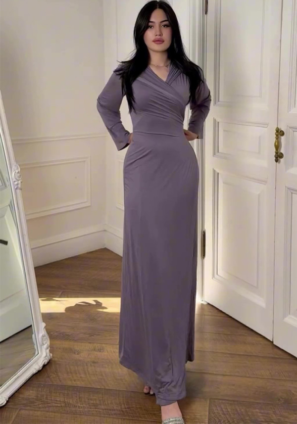 Women's Fashion Hooded Slim Lace-Up Long Sleeve Long Dress