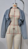 Women's Loose Long-Sleeved Rivet Denim Jacket Tops