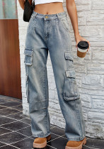 Women's Summer Loose Denim Cargo Pants Women's Summer Loose Denim Cargo Pants