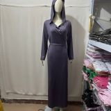 Women's Fashion Hooded Slim Lace-Up Long Sleeve Long Dress