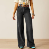 Trendy Autumn High Waist Loose Women's Denim Pants
