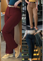 Autumn Women's Clothing Solid Color High Waist Casual Pants Autumn Women's Clothing Solid Color High Waist Casual Pants