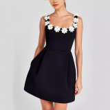 Spring Summer Floral Strap Sleeveless A-Line Loose Casual Women's Dress