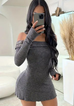Autumn Women's Fashion Long Sleeve Off Shoulder Short Dress Autumn Women's Fashion Long Sleeve Off Shoulder Short Dress