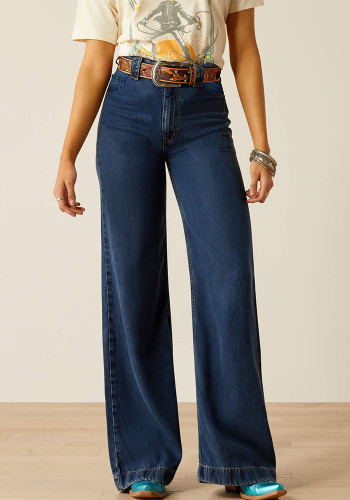Trendy Autumn High Waist Loose Women's Denim Pants