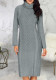 Women Sexy Solid Round Neck Sweater Dress