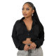 Women long-sleeved Solid button shirt