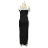 Women Fall sexy suspender sleeveless lace-up Bodycon dress