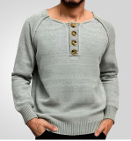 Men's knitting Solid long-sleeved sweater