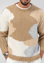Men's Casual jacquard knitting Round Neck long-sleeved sweater Men's Casual jacquard knitting Round Neck long-sleeved sweater