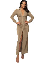 Women Sexy Solid Shirt Dress Women Sexy Solid Shirt Dress