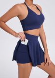 Women Outdoor Casual Running Sports Fitness Bra Skirt Tennis Wear Set