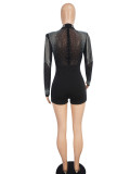 Women sexy See-Through Mesh Beaded Romper
