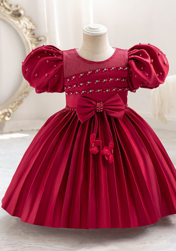 Girls Evening Dress Bow Princess Dress