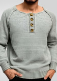 Men's knitting Solid long-sleeved sweater