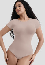Body Shaping Fitted Clothes Slimming Tight Fitting Solid Color Short Sleeve Bodysuit Body Shaping Fitted Clothes Slimming Tight Fitting Solid Color Short Sleeve Bodysuit