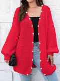 Ladies Autumn Winter Knitted Sweater Loose Casual Cardigan