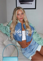 Women's Autumn Fashion Letter Printed Baseball Jacket