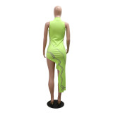 Women's Clothing Sexy Sleeveless Print Irregular Dress