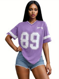 Women summer street Casual Letter printed short-sleeved T-shirt