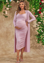 Women Sexy Short Sleeve Lace Mesh Maxi Maternity Dress