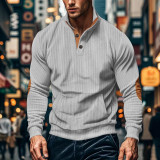 Men's corduroy Casual Stand Collar long-sleeved pocket Hoodies