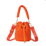 Women Flannel Bucket Bag Single Shoulder Crossbody Bag